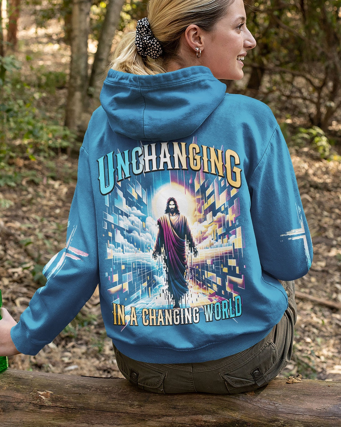 Unchanging In A Changing World All Over Print Zip Hoodie - Christ Color
