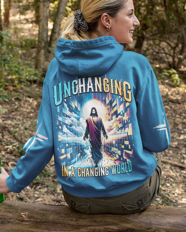 Unchanging In A Changing World All Over Print Zip Hoodie - Christ Color