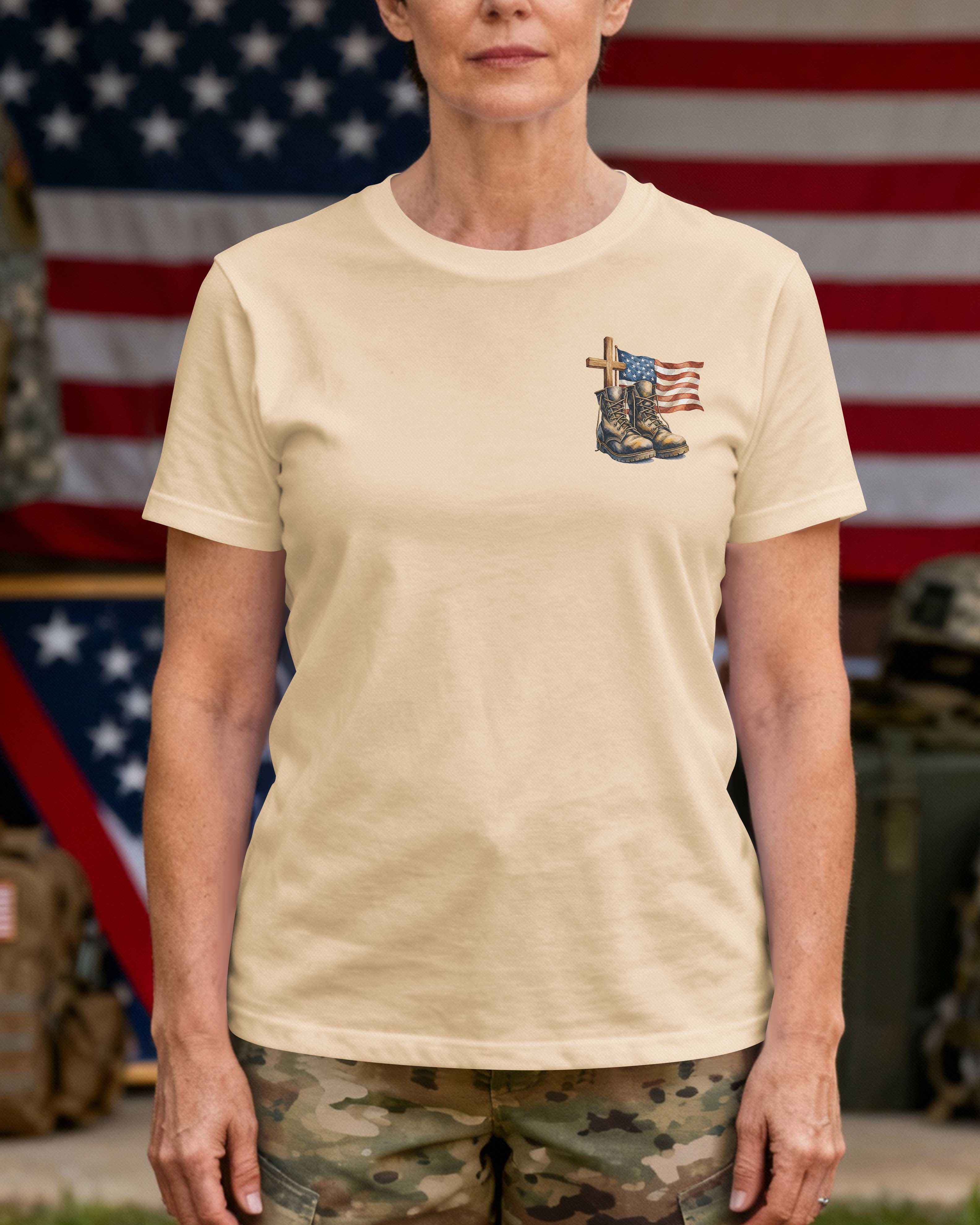 I Am A Female Veteran I Served With Honor And I Walk With Christ T-Shirt