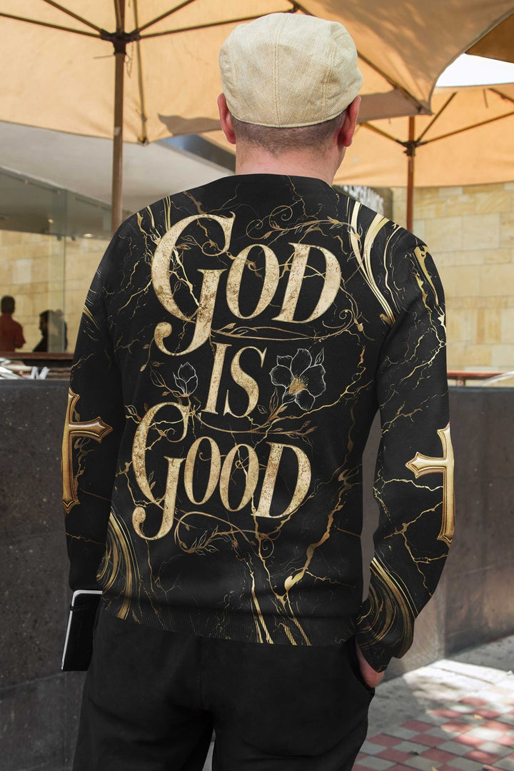 God Is Good All Over Print Sweater - Christ Color