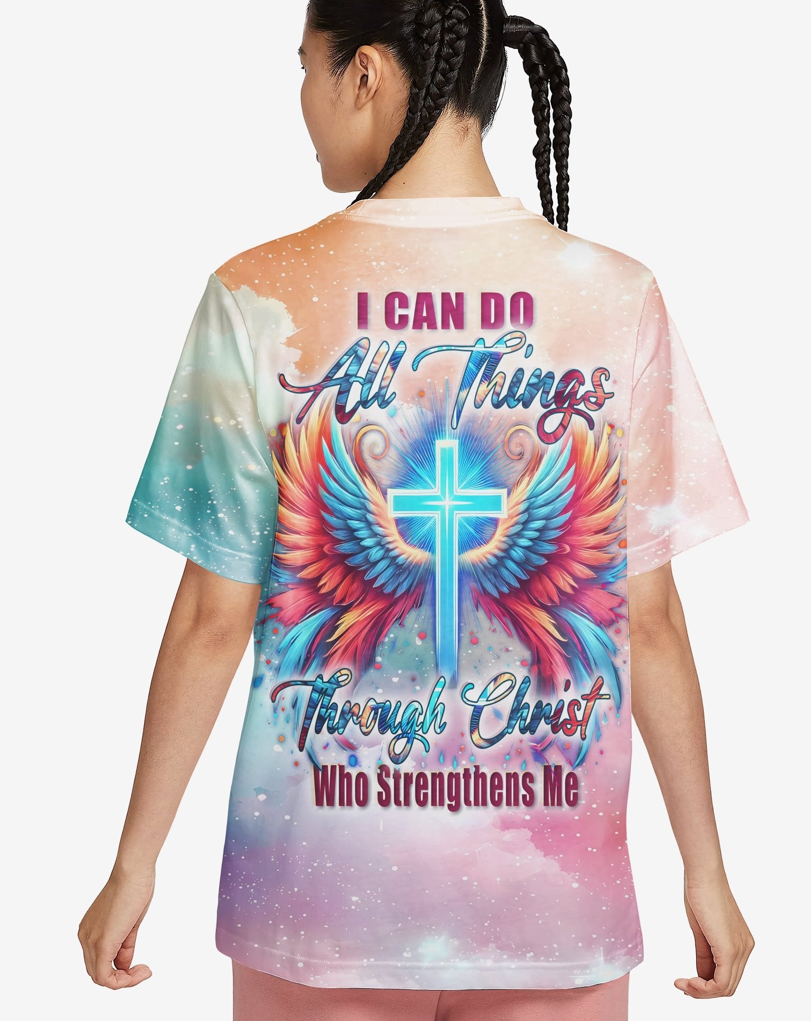 I Can Do All Things Through Christ Who Strengthens Me All Over Print T-shirt - Christ Color