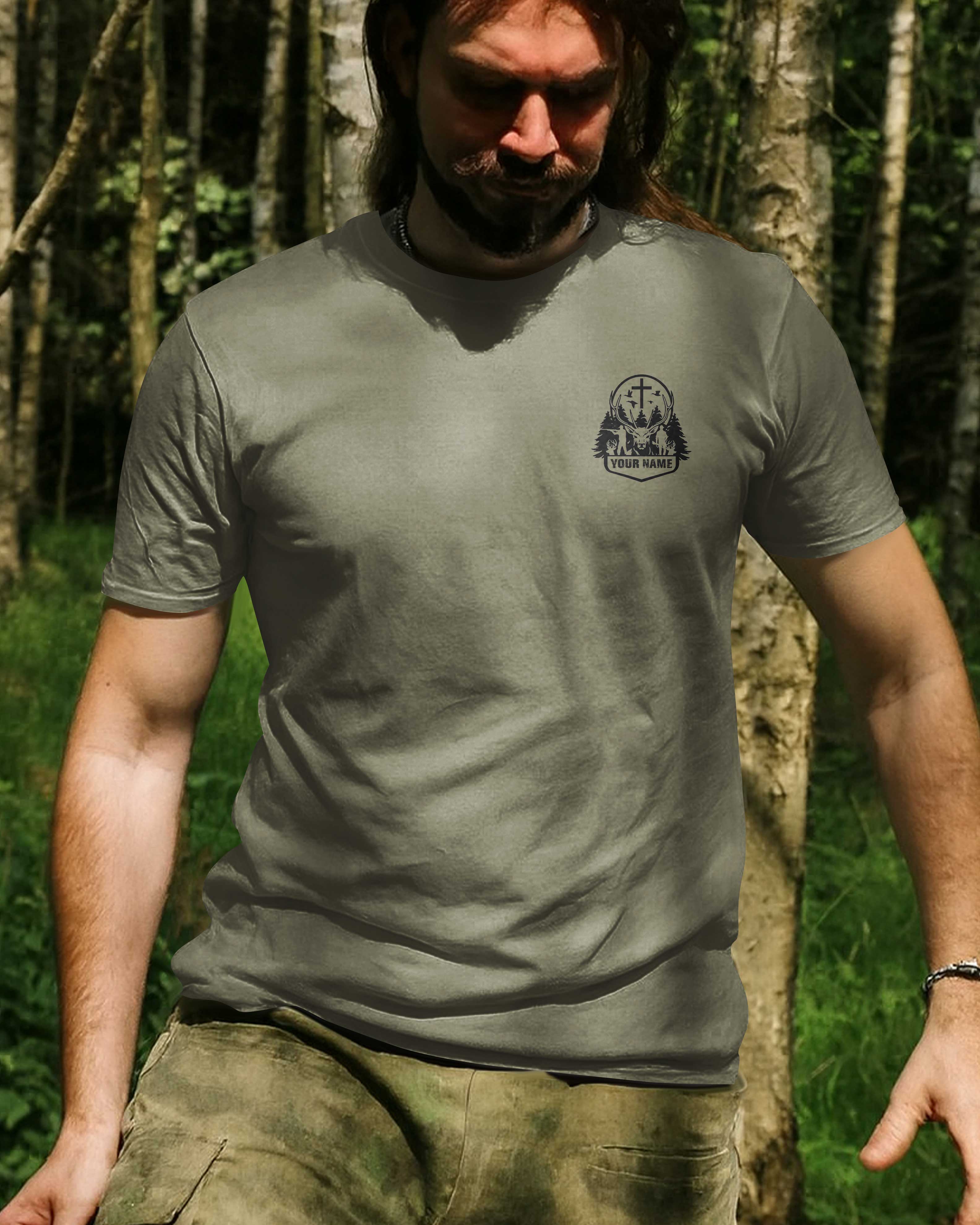 I've Got Hunting In My Veins And Jesus In My Heart Custom Name T-Shirt
