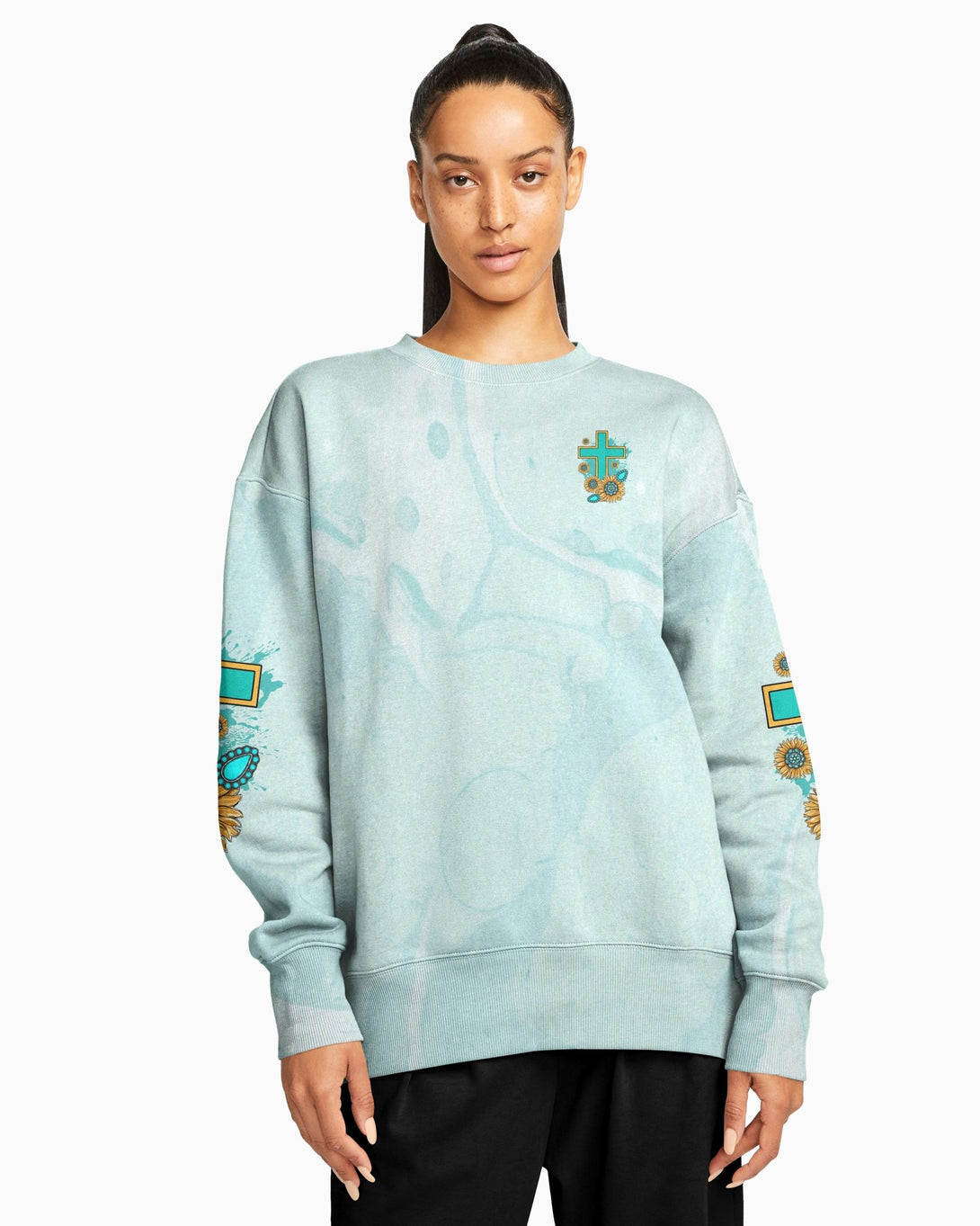 Jesus Take The Wheel All Over Print Sweater - Christ Color