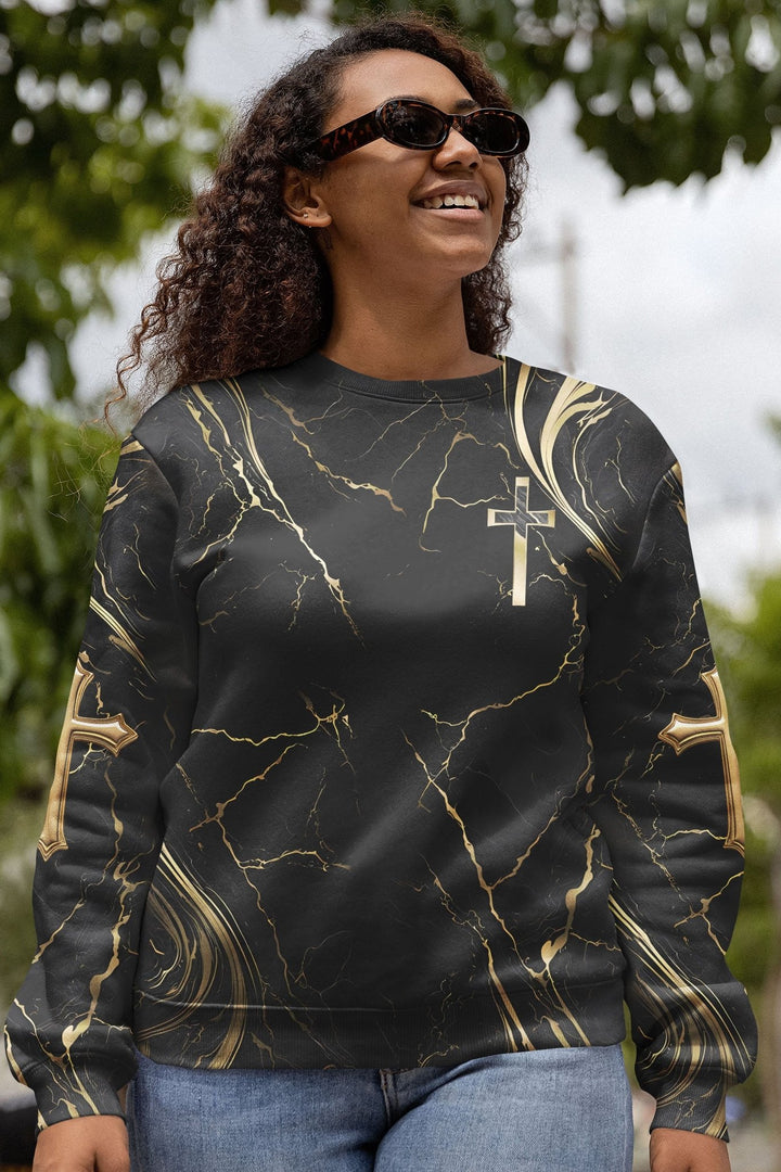 God Is Good All Over Print Sweater - Christ Color