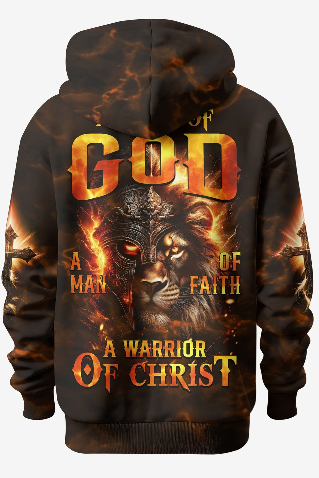 A Child Of God A Man Of Faith A Warrior Of Christ All Over Print Hoodie - Christ Color