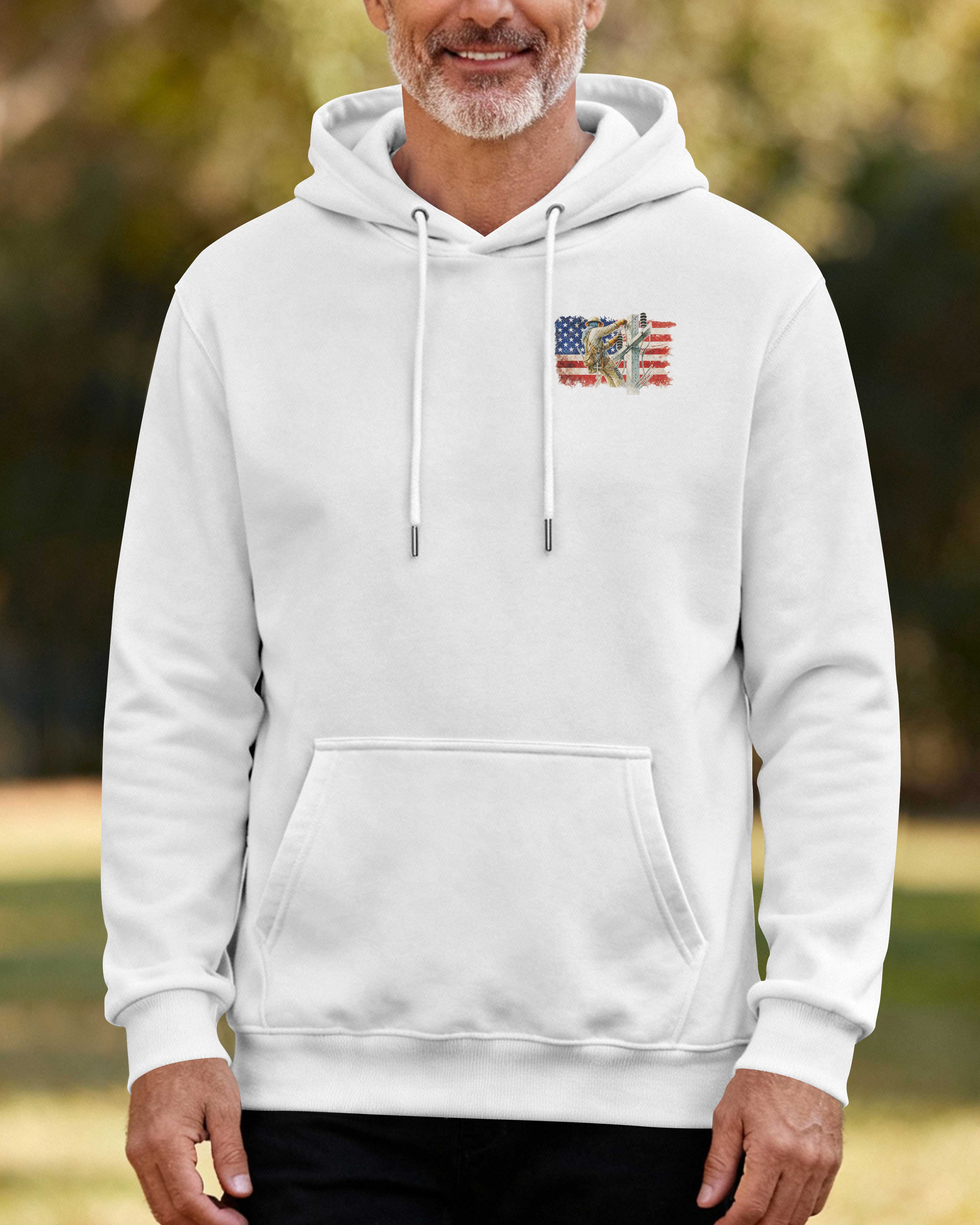 Retired Lineman Built By Grit Blessed By God Hoodie