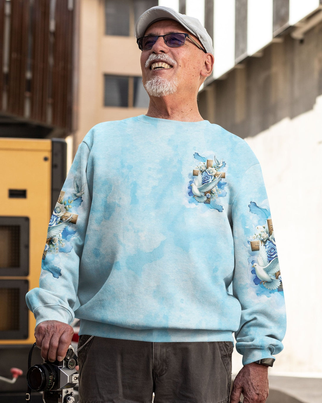 Lord Stood With Me And Gave Me Strength All Over Print Sweater - Christ Color