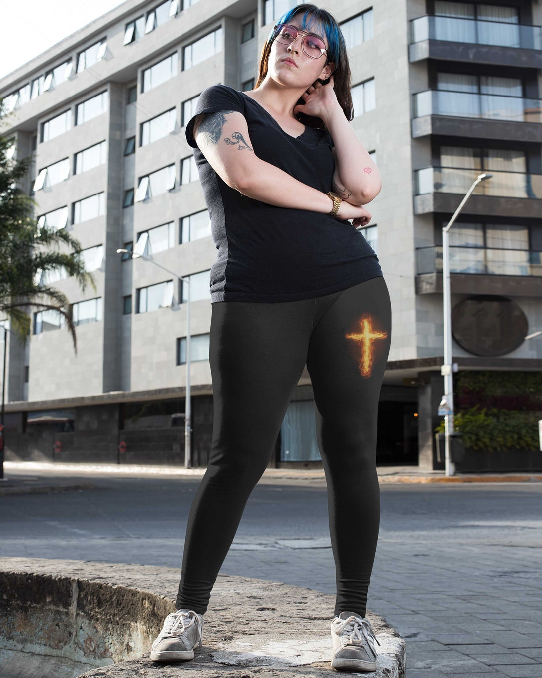 There's No Greater Love Than This All Over Print Leggings - Christ Color