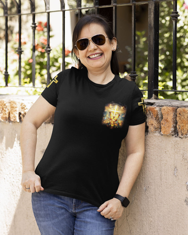 God Steps In Miracles Happen All Over Print T-shirt - Christ Color
