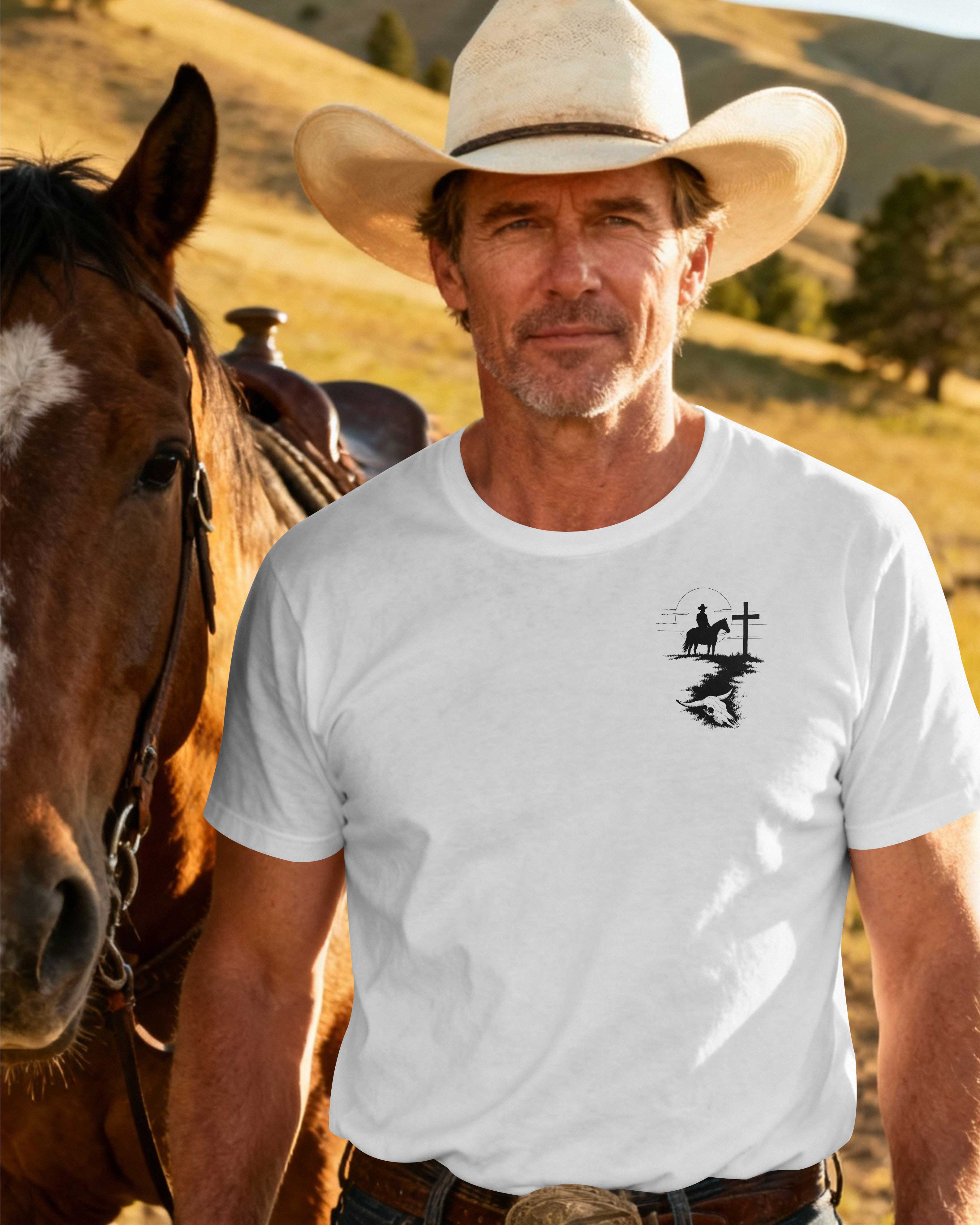 A Cowboy's Strength Comes From The Cross T-Shirt