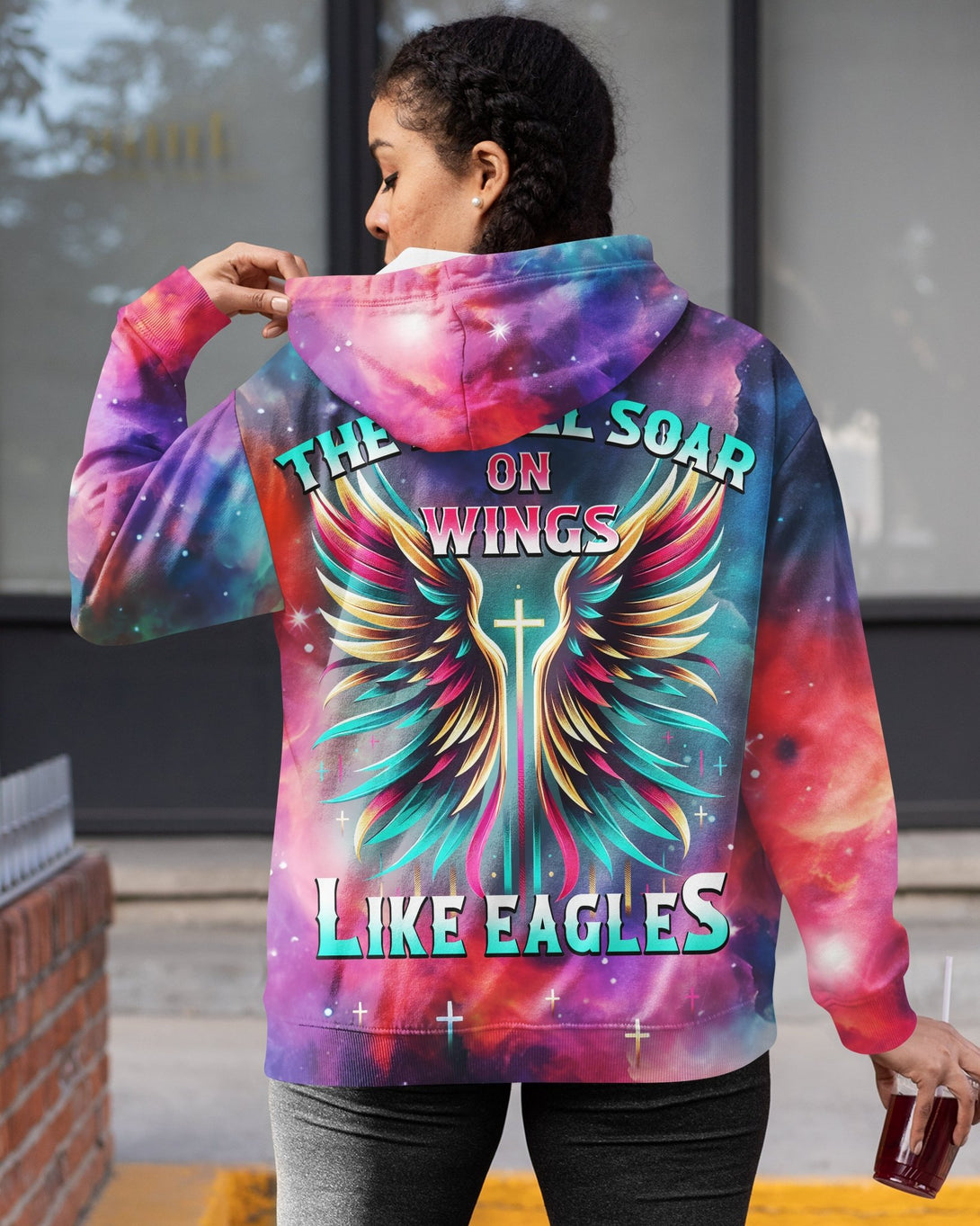 They Will Soar On Wings Like Eagles All Over Print Zip Hoodie - Christ Color