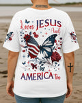 Loves Jesus And America Too All Over Print T-Shirt