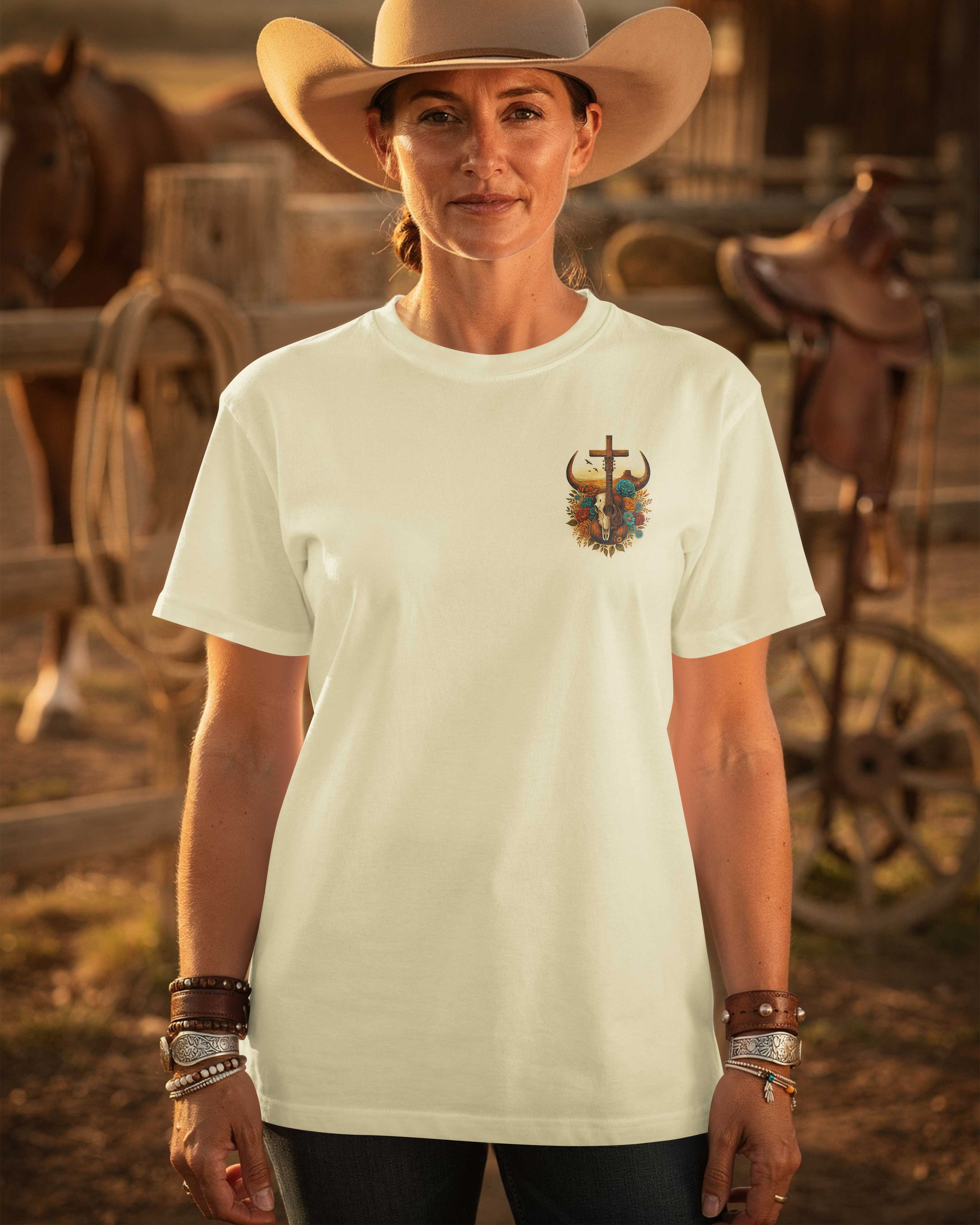 Rooted In Faith This Cowgirl Live Wild By His Grace T-Shirt