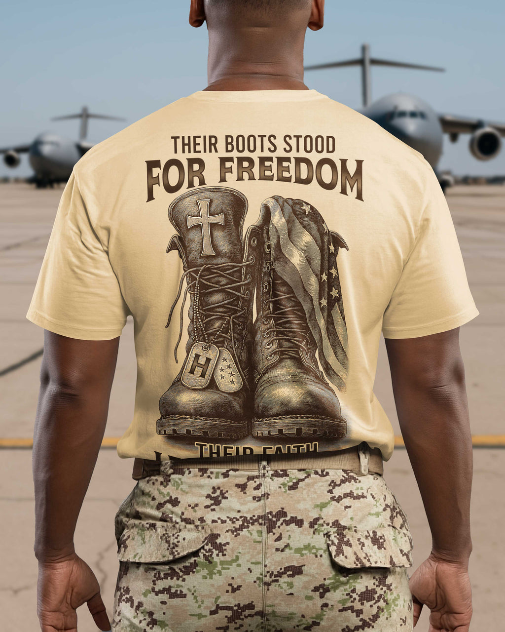 Their Boots Stood For Freedom Their Faith Led Them Home T-Shirt