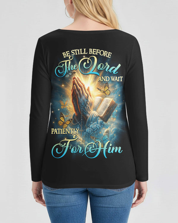 Be Still Before The Lord V-neck Long Sleeves Shirt
