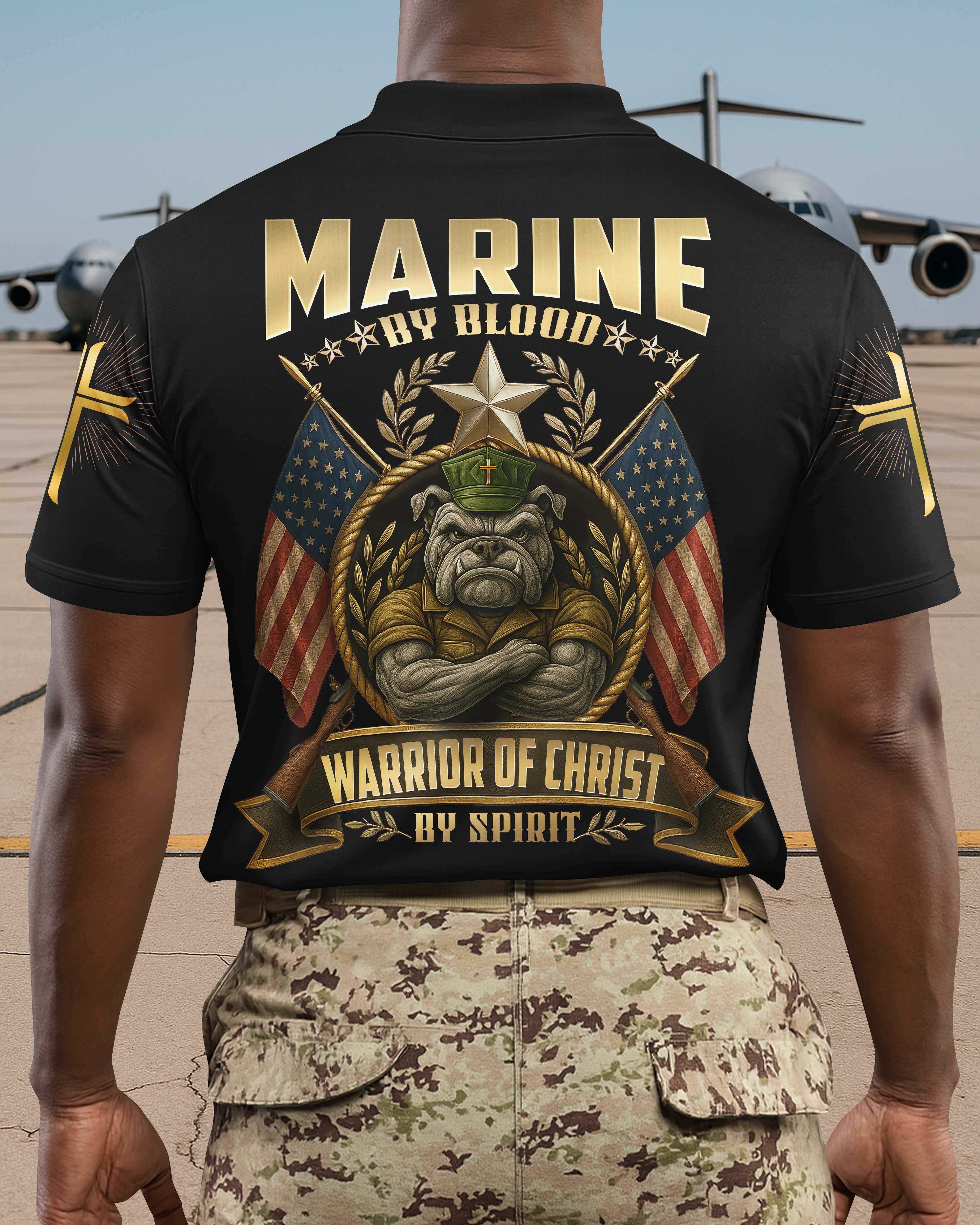 Marine By Blood Warrior Of Christ By Spirit T-Shirt