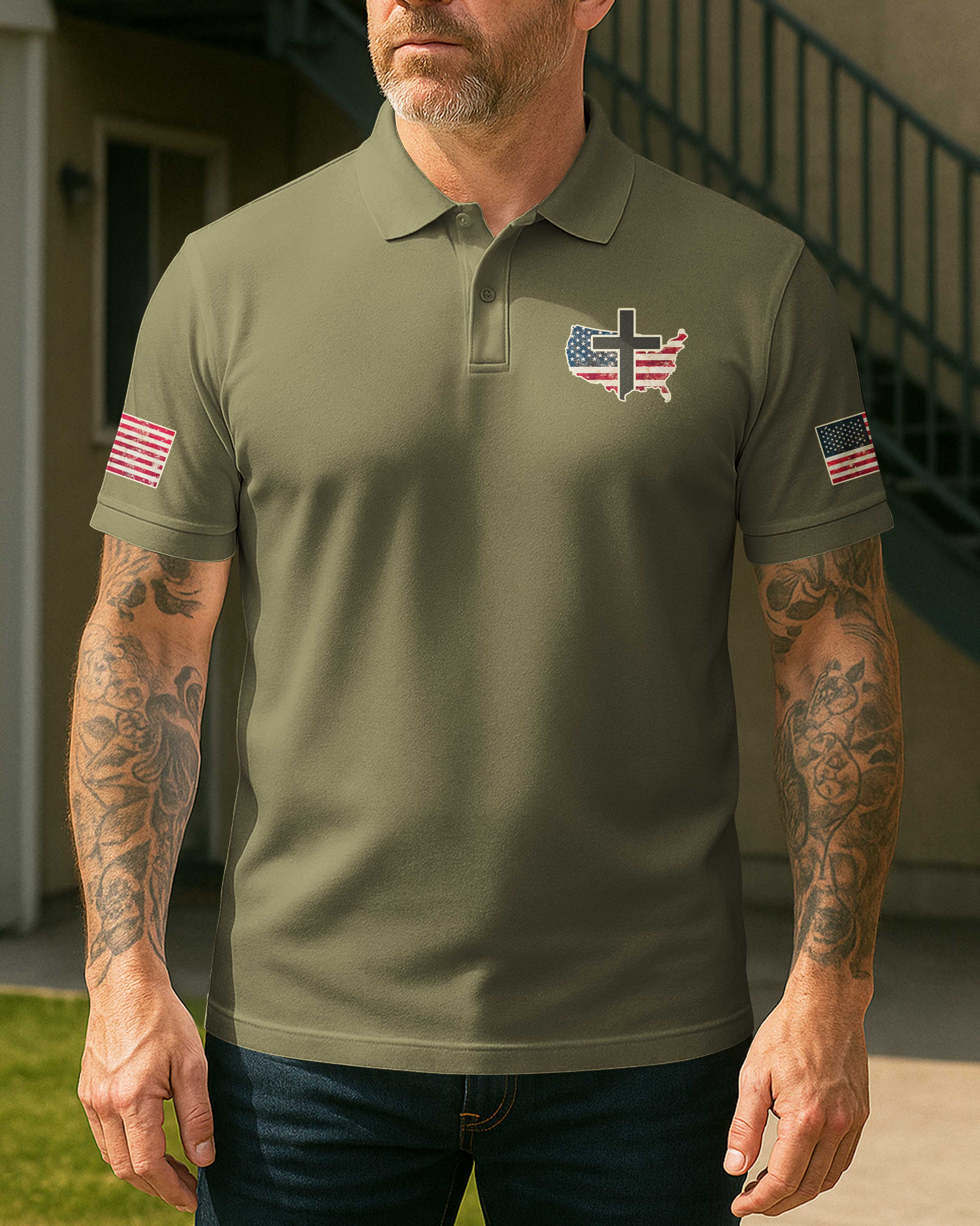 No Weapon Formed Shall Prosper All Over Print Polo