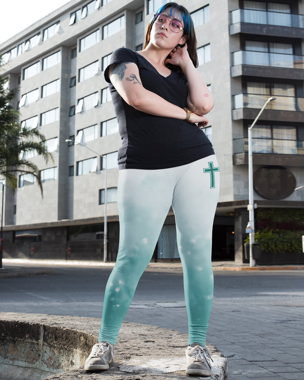 Jesus Is My Living Hope All Over Print Leggings - Christ Color
