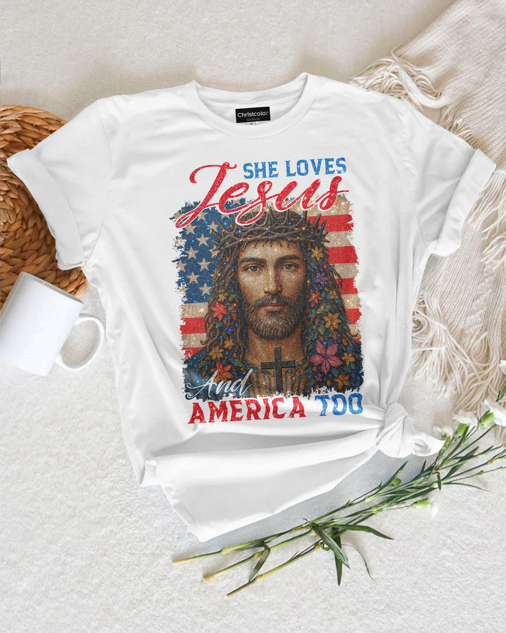She Loves Jesus And America Too T-Shirt