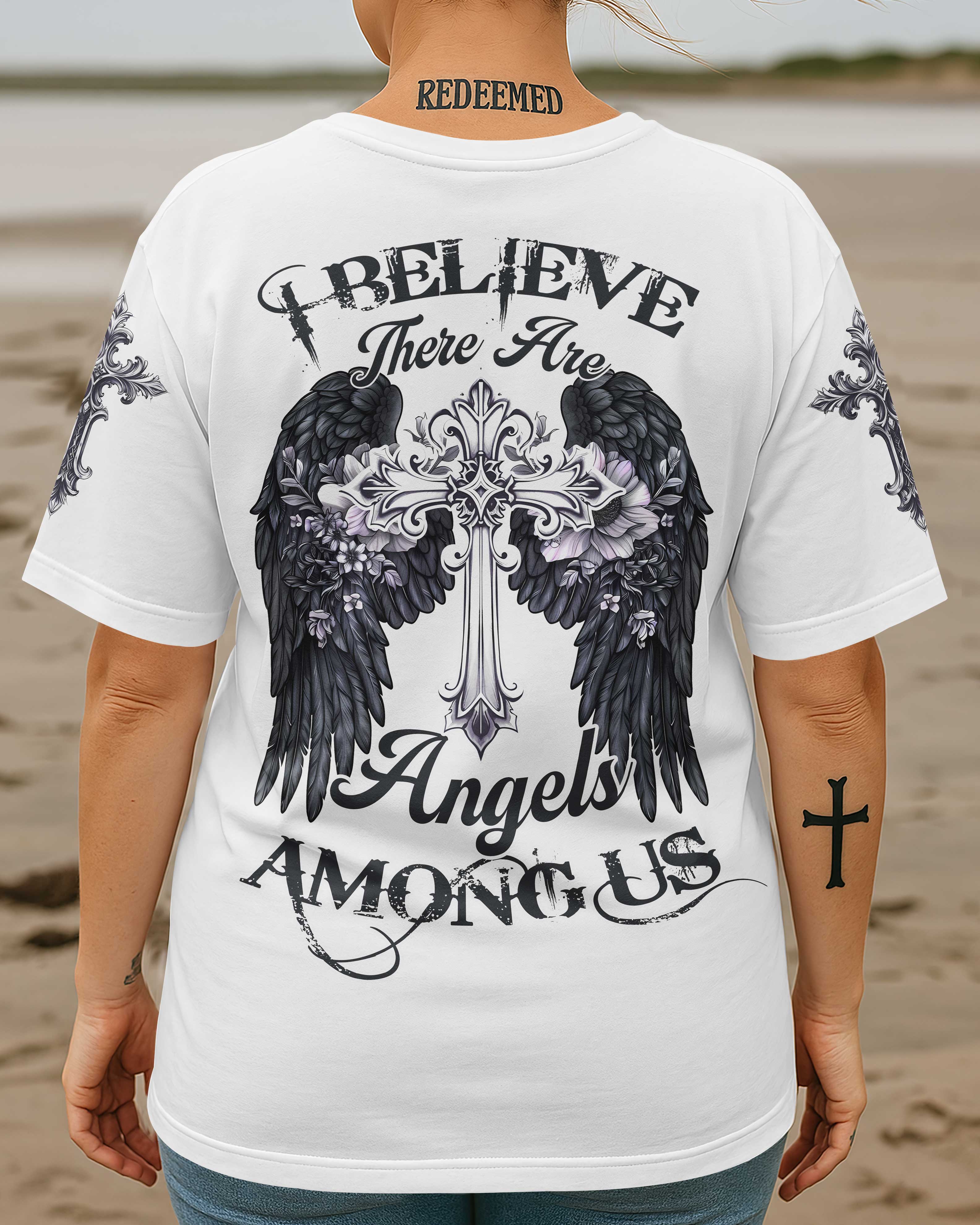 I Believe There Are Angels Among Us All Over Print T-Shirt