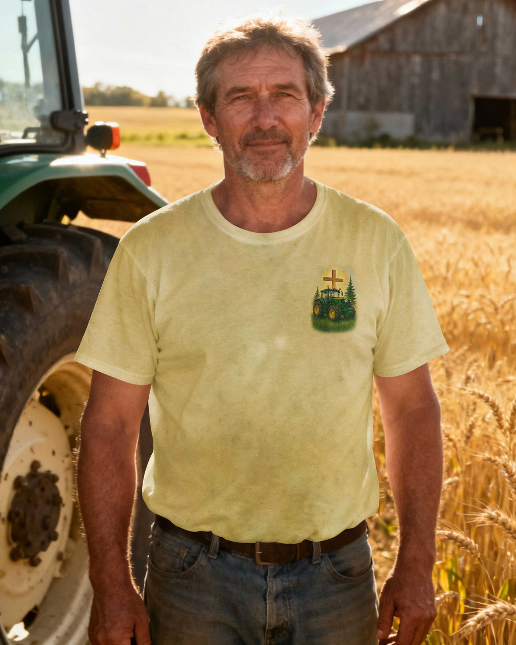 I Am A Simple Man I Like Tractors And Kneel Before Jesus T-Shirt