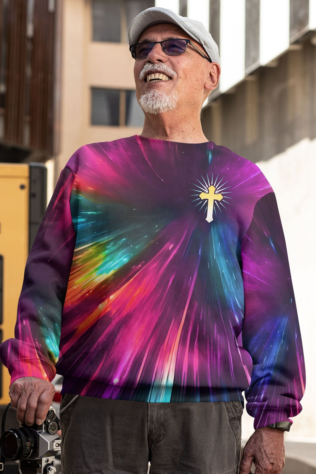 For God So Loved The World All Over Print Sweater - Christ Color