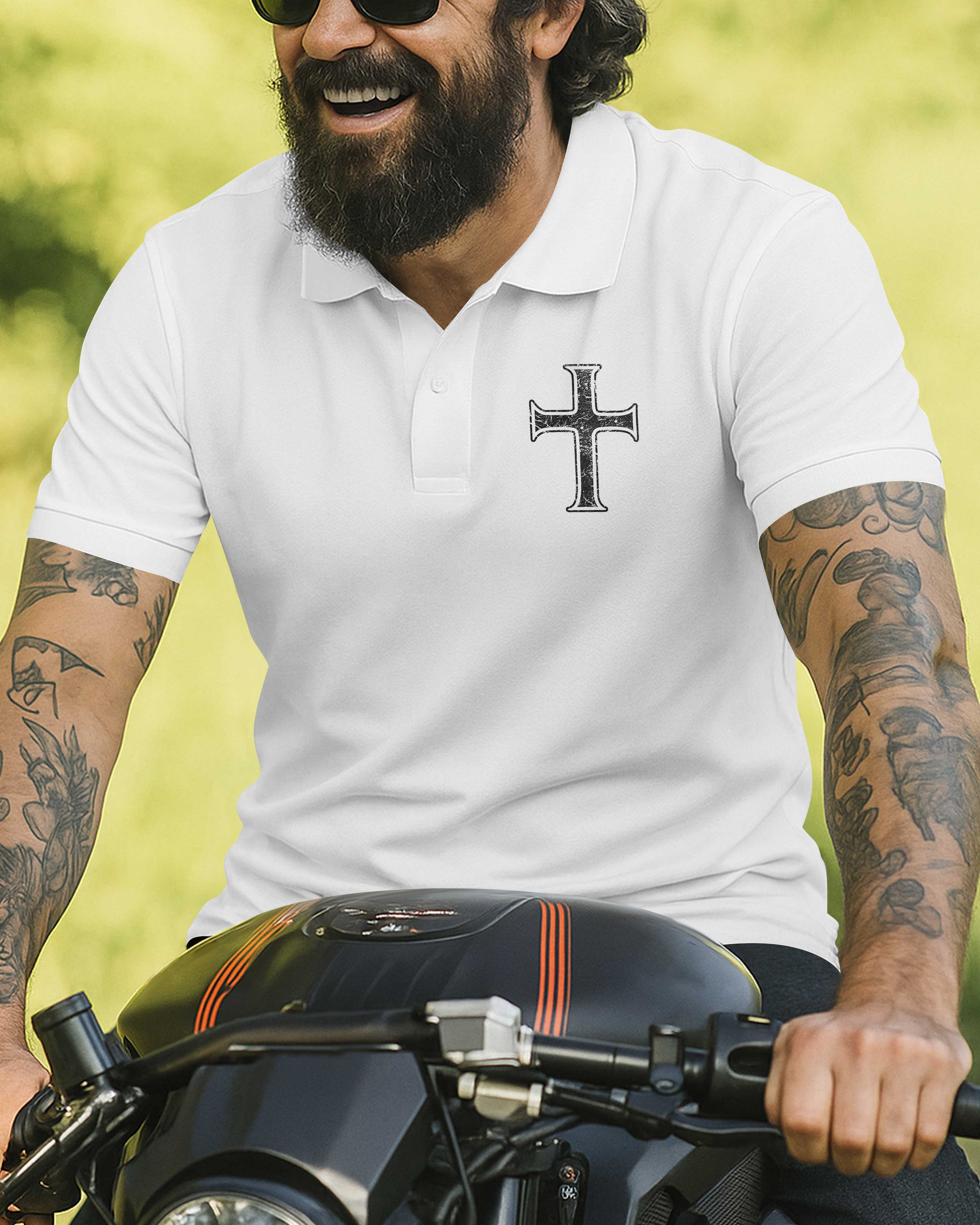 Born To Ride Christ Inside All Over Print Polo