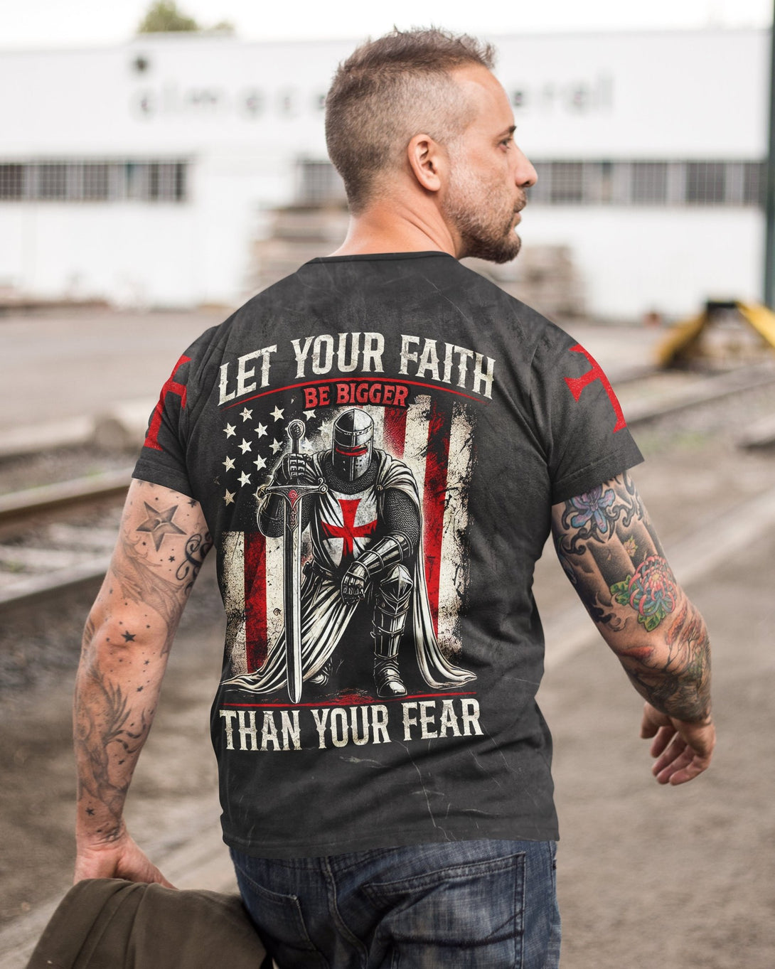 Let Your Faith Be Bigger Than Your Fear All Over Print T-shirt - Christ Color