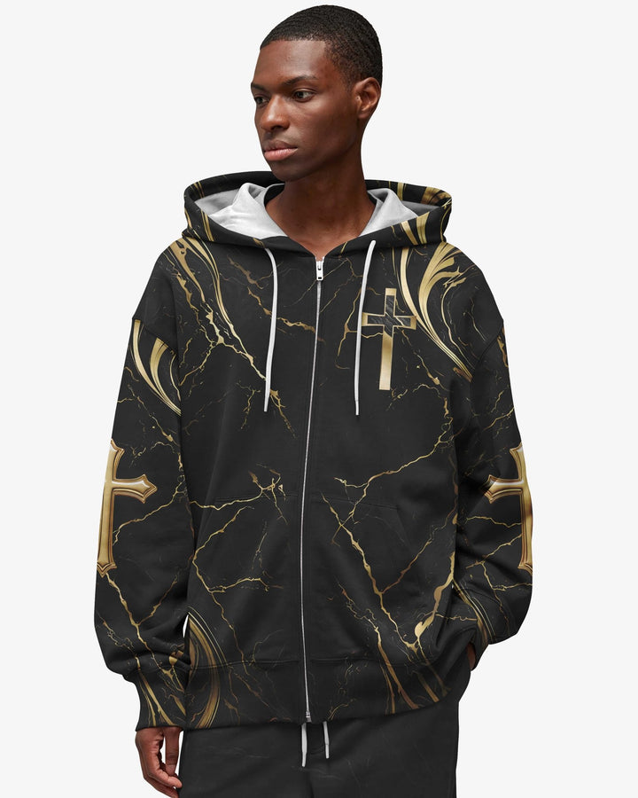 God Is Good All Over Print Zip Hoodie - Christ Color