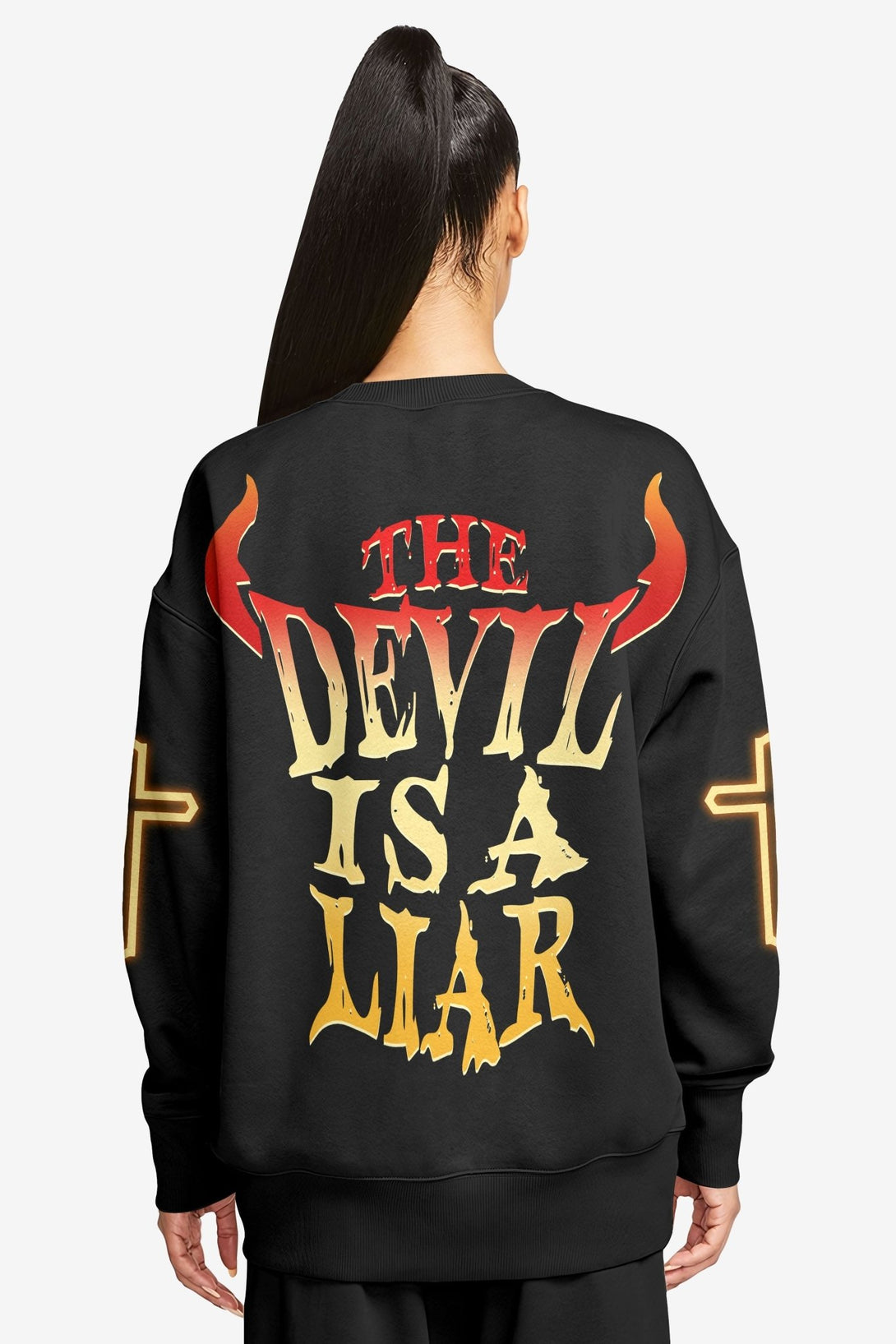 The Devil Is A Liar All Over Print Sweater - Christ Color