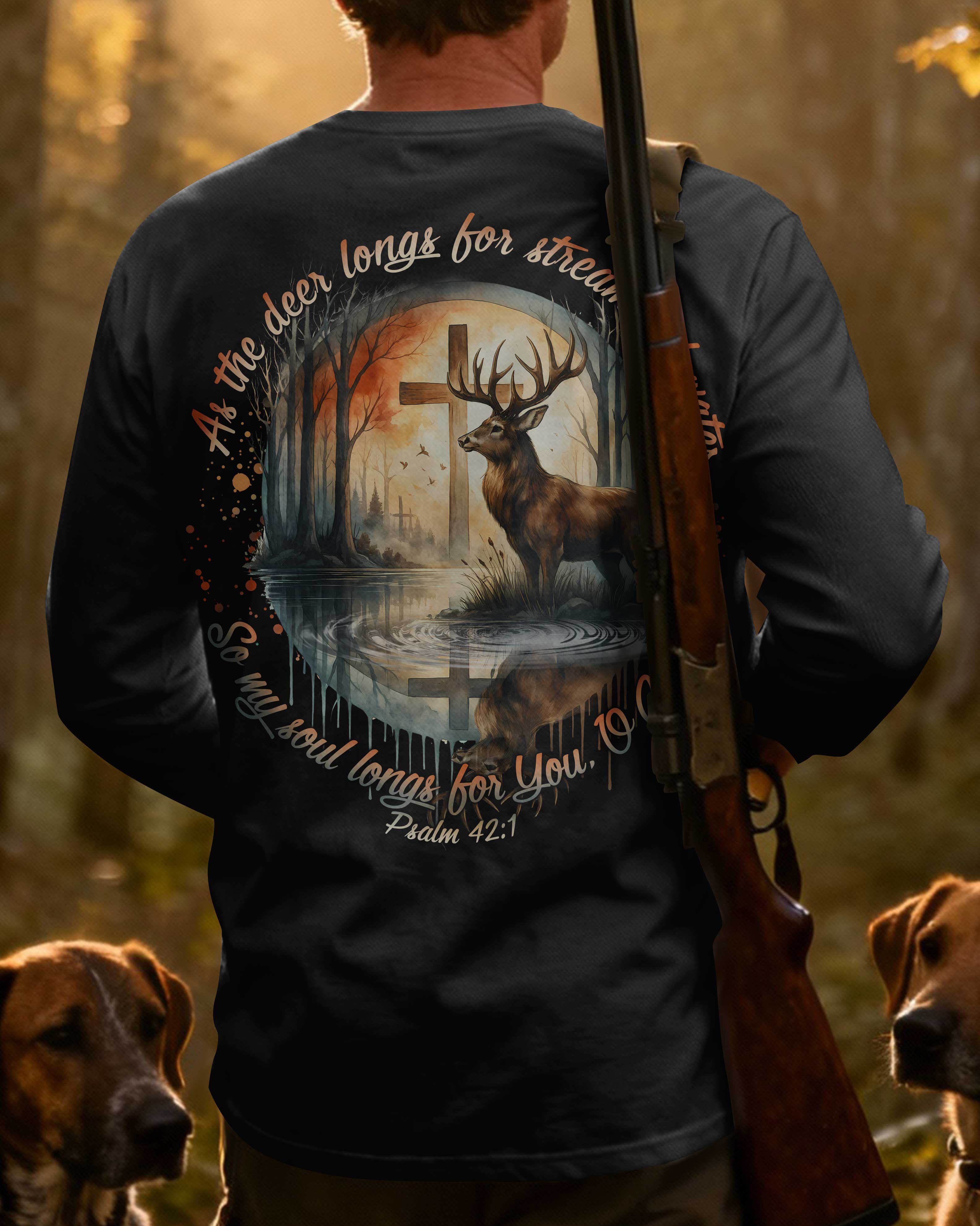 As The Deer Longs For Streams Of Water So My Soul Longs For You O God Psalm All Over Print Long Sleeves T-Shirt