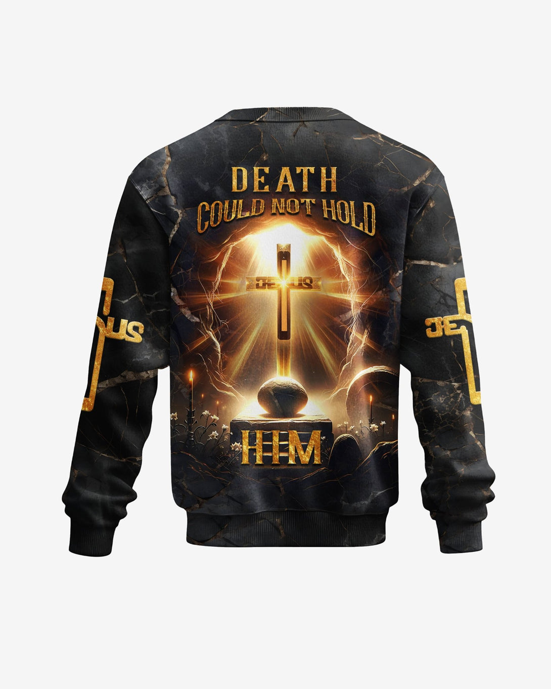 Death Could Not Hold Him All Over Print Sweater - Christ Color