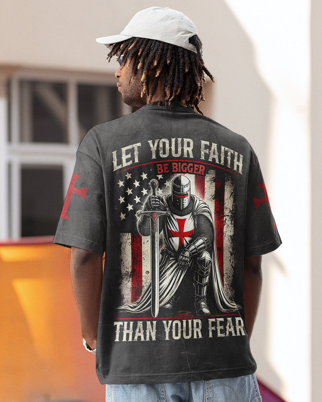 Let Your Faith Be Bigger Than Your Fear All Over Print T-shirt - Christ Color