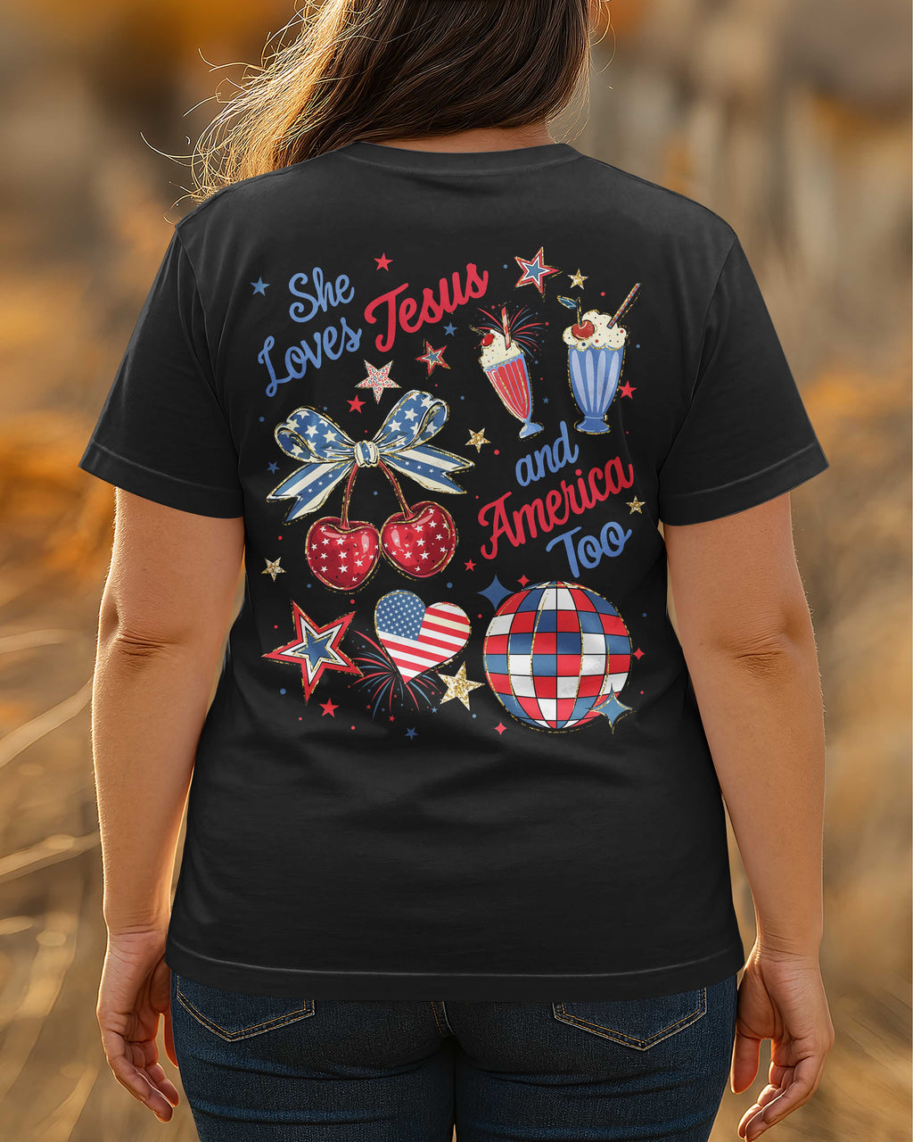 She Loves Jesus And America Too T-Shirt