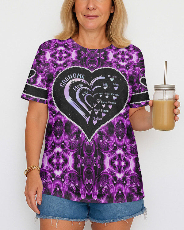 Grandma Mom Wife All Over Print T-Shirt