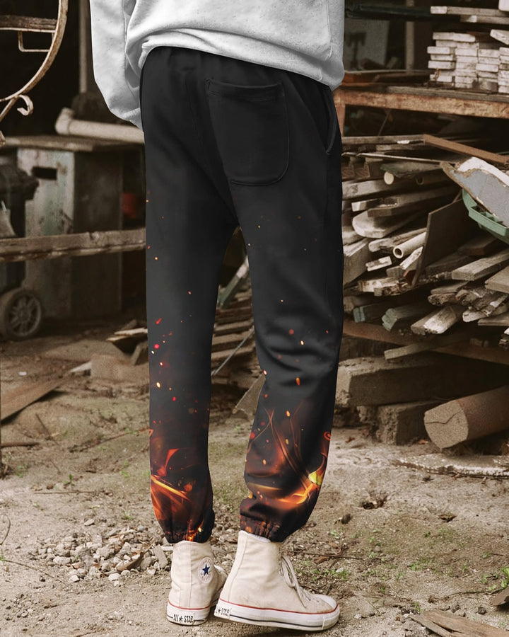 Baptized In Fire Matthew 3:11 All Over Print Jogger Pants - Christ Color