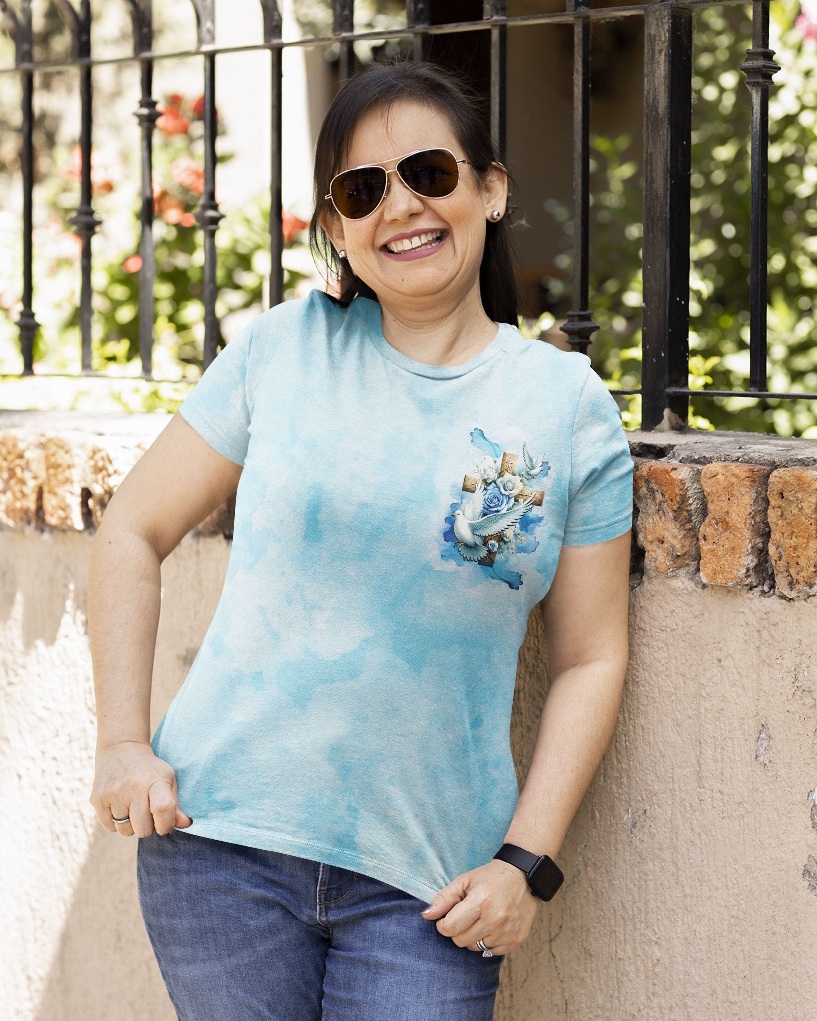 Lord Stood With Me And Gave Me Strength All Over Print T-shirt - Christ Color