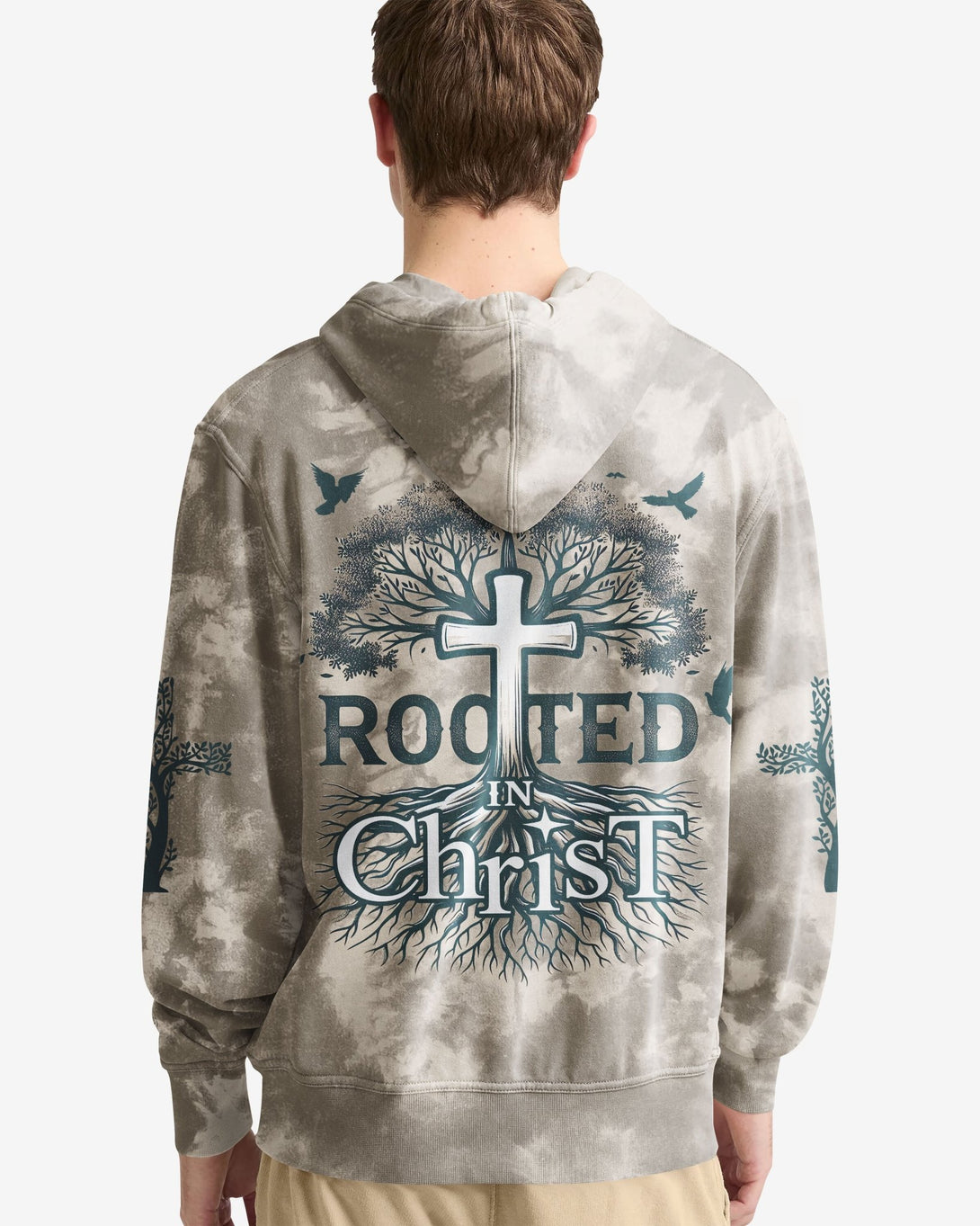 Rooted In Christ All Over Print Hoodie - Christ Color