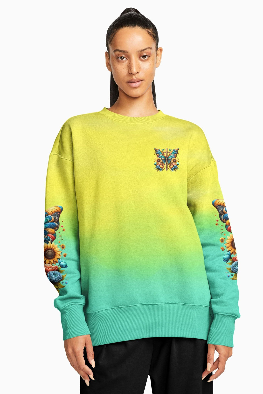 Faith Hope Love All Over Print Sweater - Christ Color