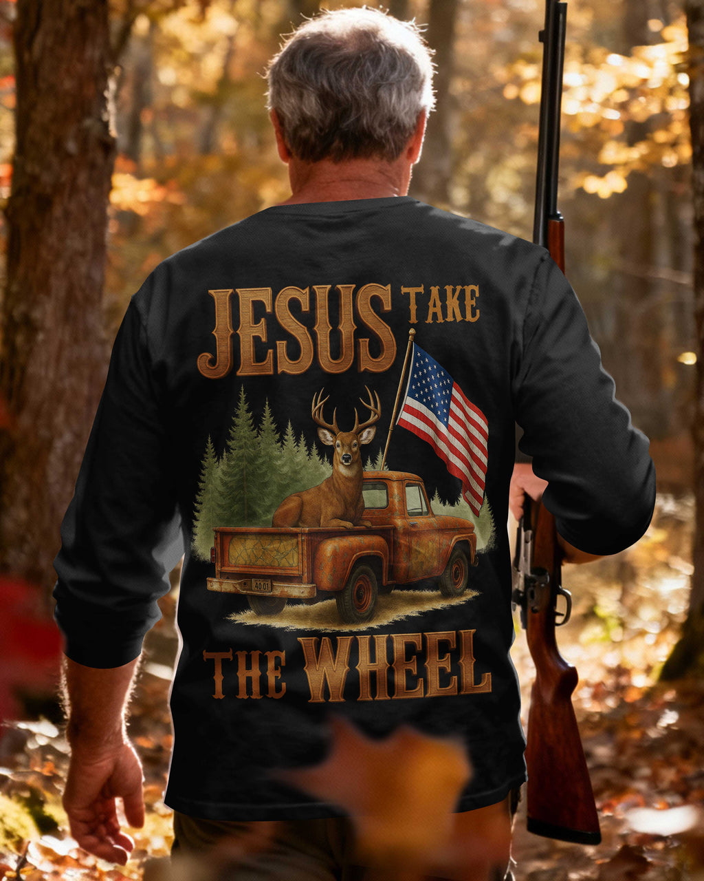 Jesus Take The Wheel All Over Print Long Sleeves T-Shirt