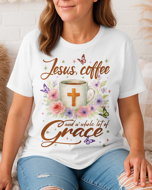 Jesus Coffee And A Whole Lot Of Grace All Over Print T-Shirt