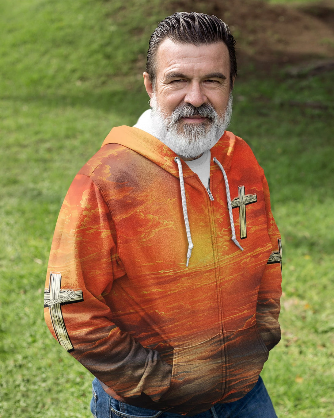 Trust In The Lord All Over Print Zip Hoodie - Christ Color