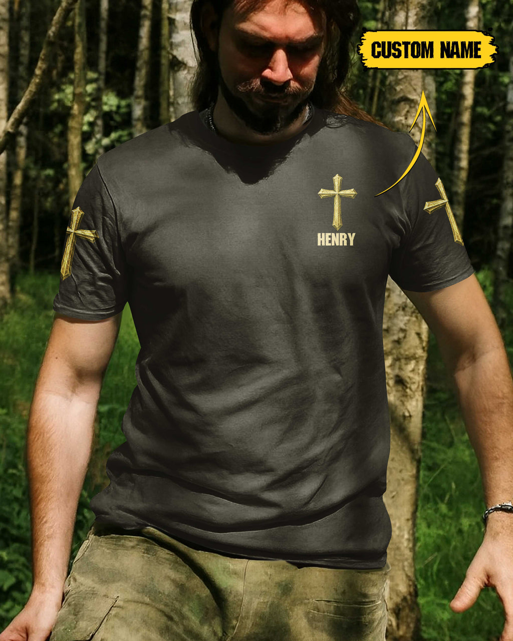 God is my Father Hunters are my brothers All Over Print Custom Name T-Shirt