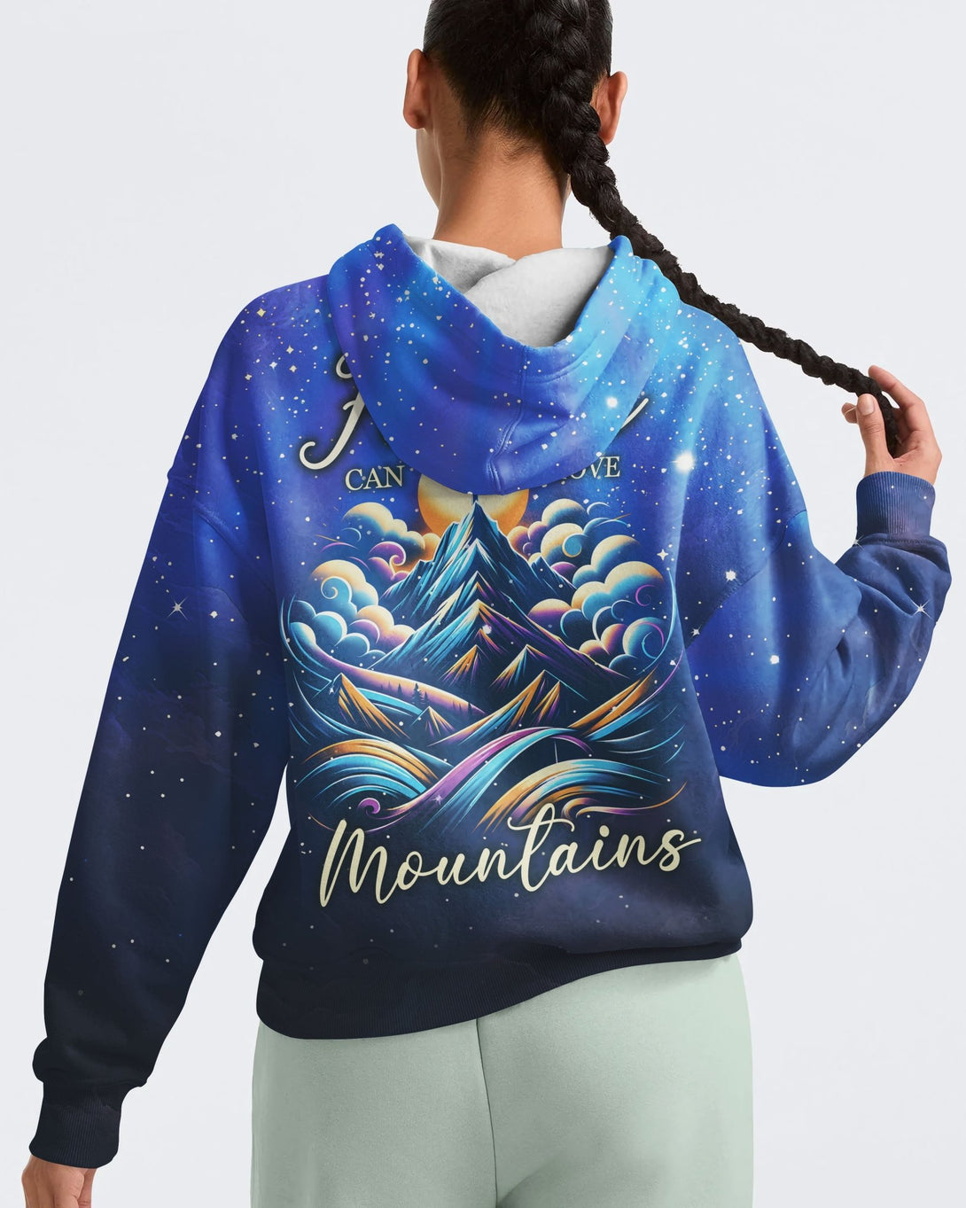 Faith Can Move Mountains All Over Print Hoodie - Christ Color