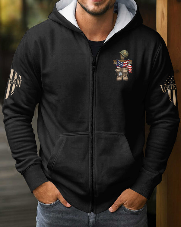 God Found Some Of The Strongest Americans And Made Them Veterans Zip Hoodie