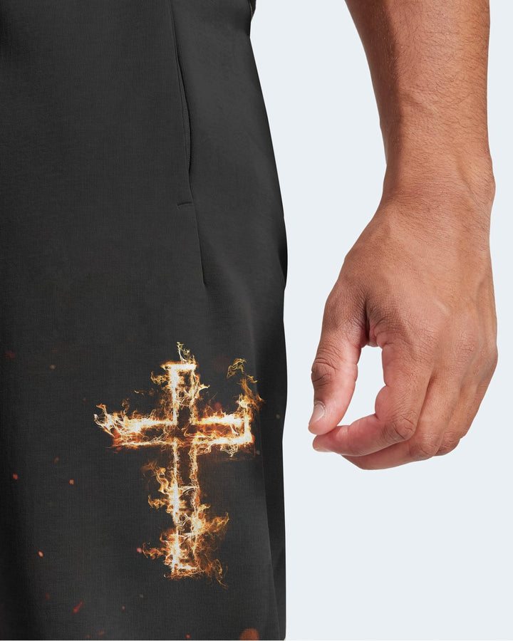 Baptized In Fire Matthew 3:11 All Over Print Jogger Pants - Christ Color