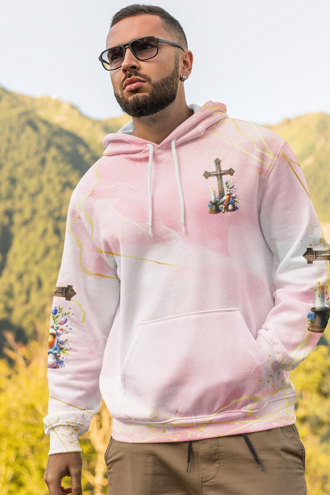 He Is Risen All Over Print Hoodie - Christ Color