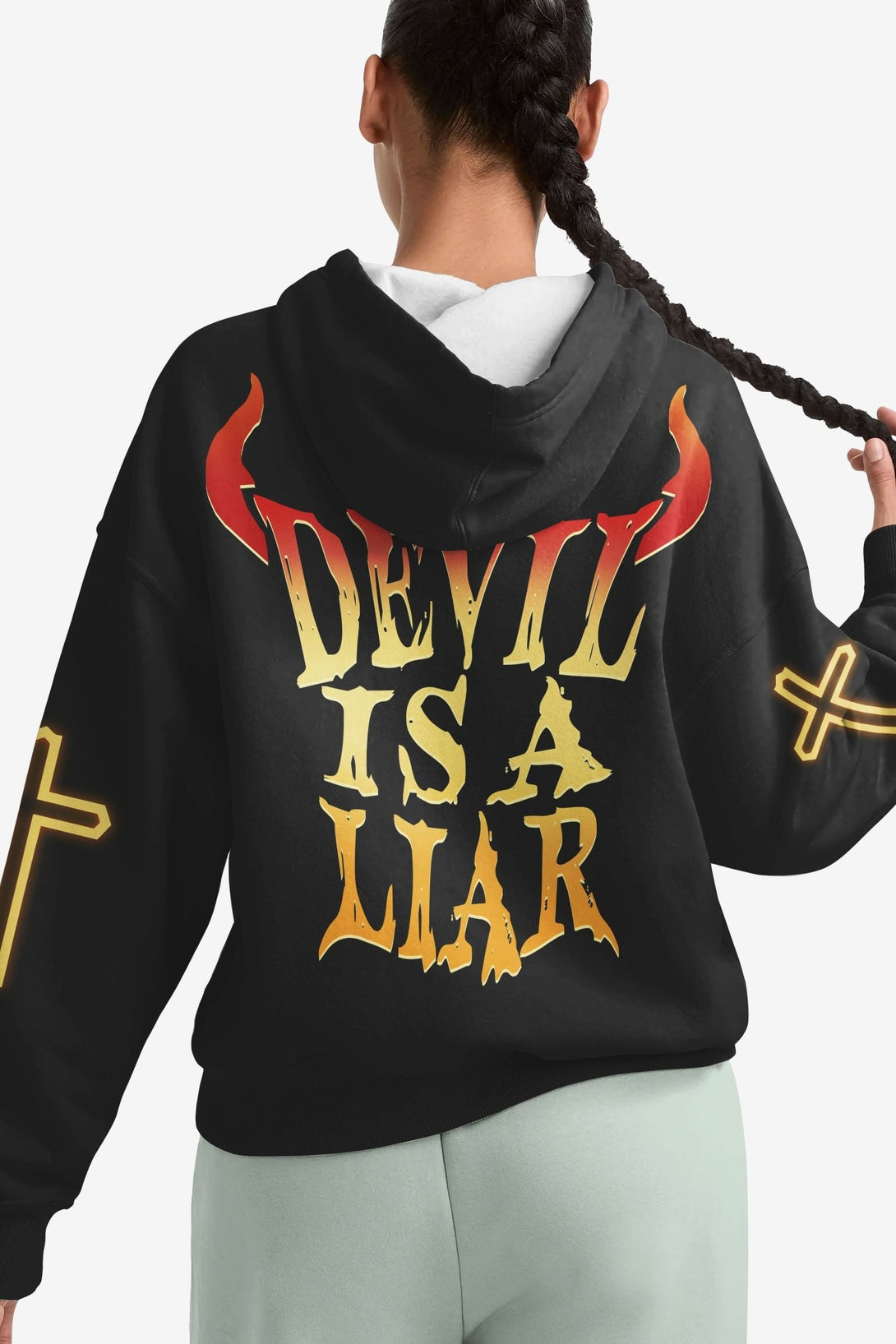 The Devil Is A Liar All Over Print Hoodie - Christ Color