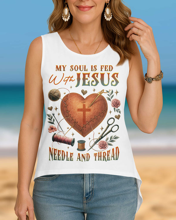 My Soul Is Fed With Jesus All Over Print Crop Out Wrap Back Tank Top