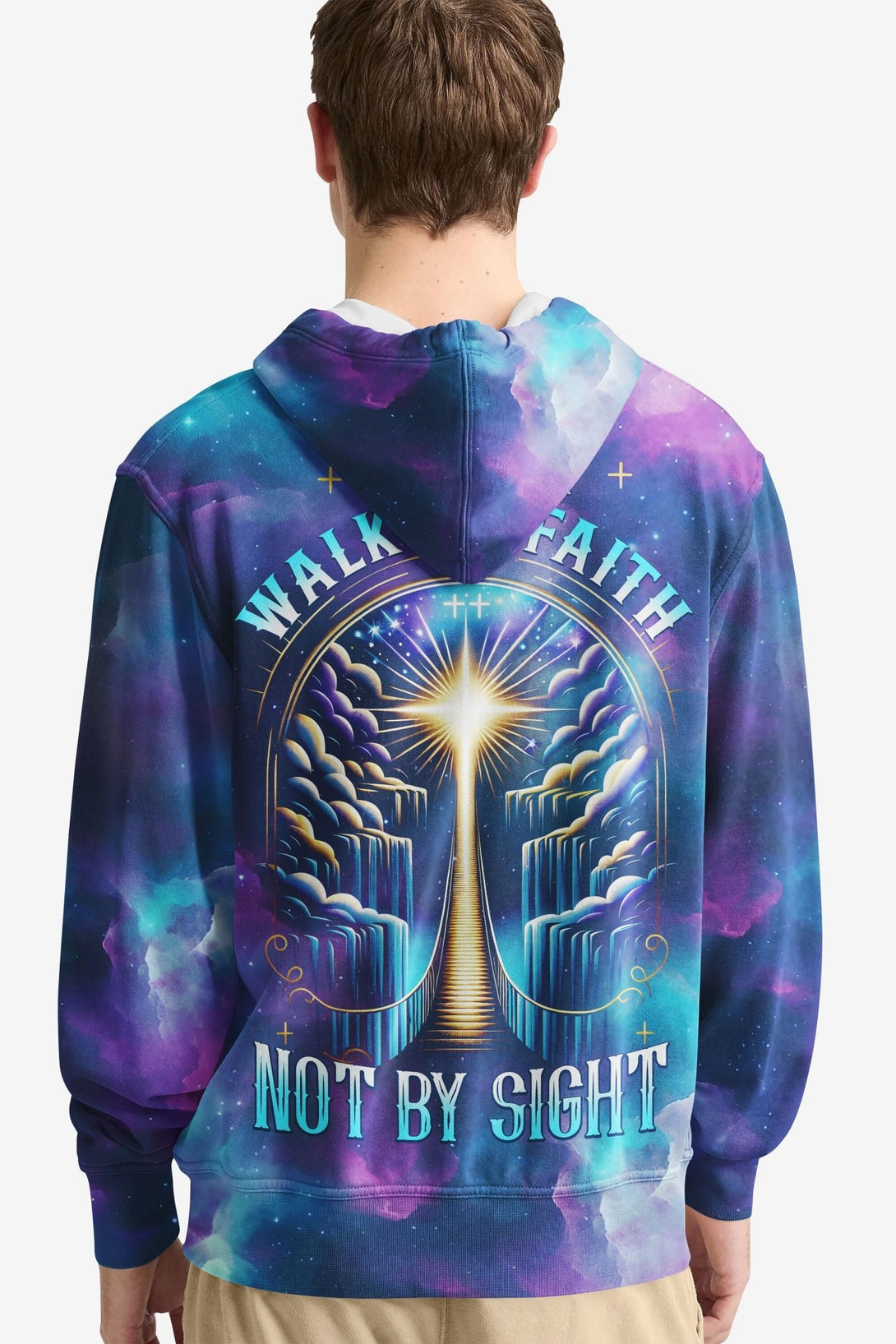 For We Walk By Faith Not By Sight All Over Print Hoodie - Christ Color